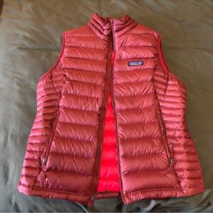 Red women's patagonia down vest